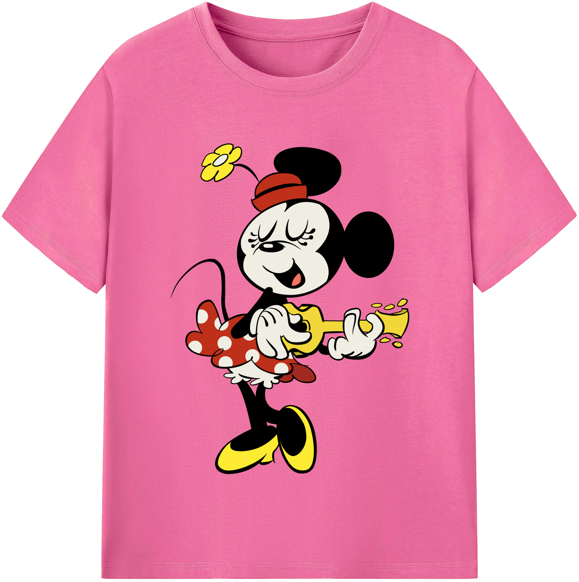 （画像用） ミッキーマウス Mickey Mouse レディースカジュアルプリントTシャツ（綿100％）